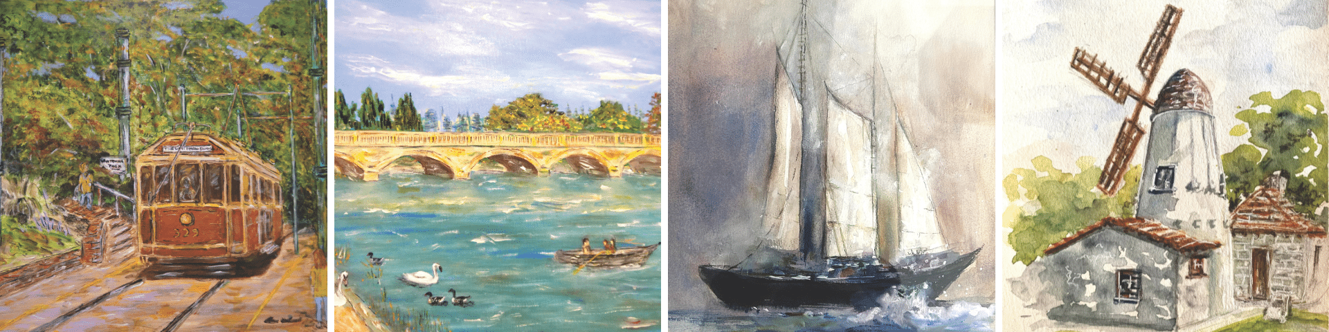 image shows a selection of paintings