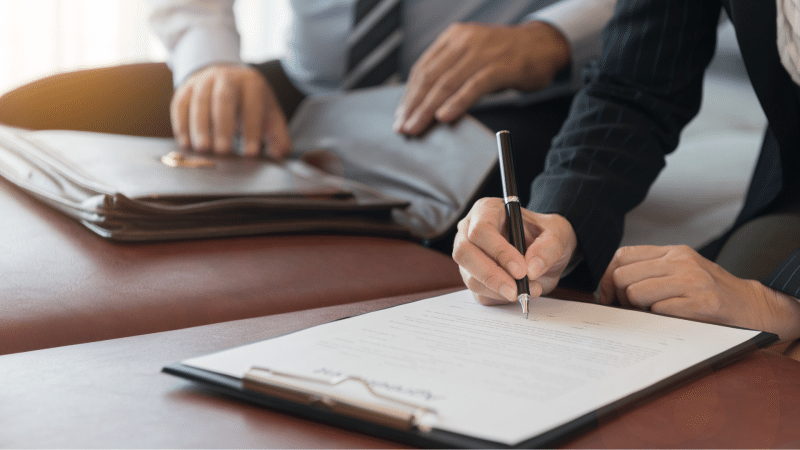 A document being signed