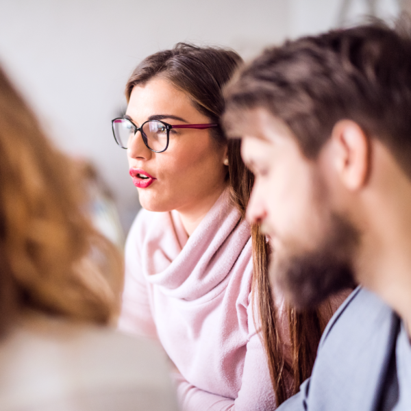 Image Shows: Lawyer discussing with clients