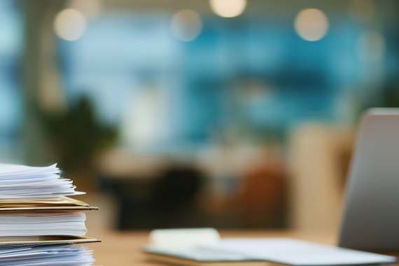 Image Shows: files on desk