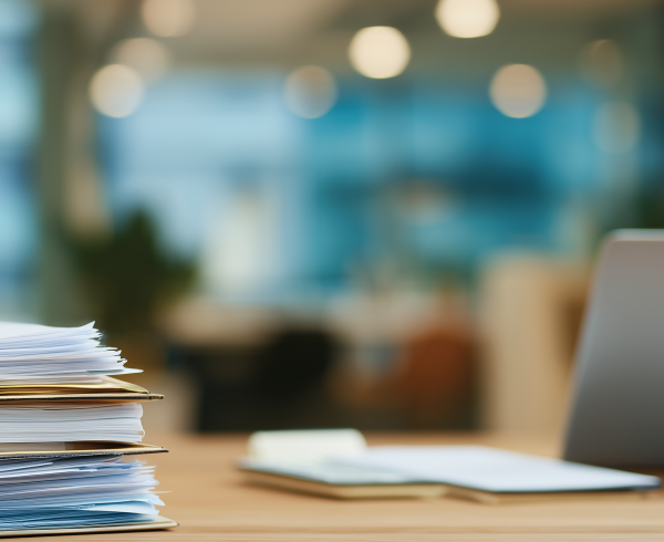 Image Shows: files on desk