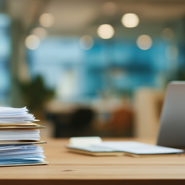 Image Shows: files on desk