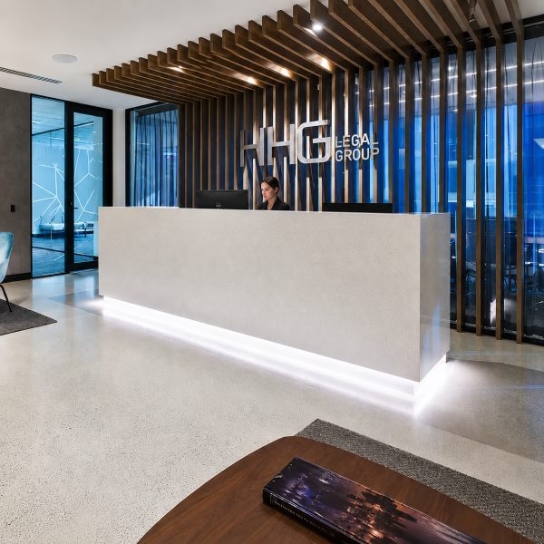 Image Shows: HHG Legal Group Foyer Perth, with receptionist